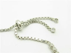 LIV Platinum Sterling Silver Pave White Sapphire Evil Eye Bracelet Gift