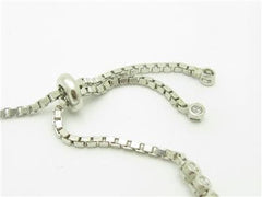 LIV Platinum Sterling Silver Pave White Sapphire Adjustable Evil Eye Bracelet Gift