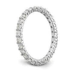 LIV 14k White Gold Round Diamond Eternity Band Ring Shared Prong 1.00ct All Sizes Available G/VS1