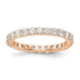 LIV 14k Rose Gold Round Diamond Eternity Band Ring Shared Prong 1.50ct G/VS1