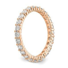 LIV 14k Rose Gold Round Diamond Eternity Band Ring Shared Prong 1.50ct G/VS1