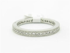 LIV Platinum Genuine White Diamond Round Pave Eternity Design Wedding Band Ring Gift All Sizes Available