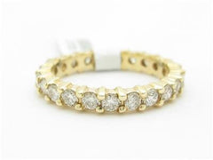 LIV 14k Yellow Gold Genuine Round 1.25 ct White Diamond Eternity Design Band Ring All Sizes Available