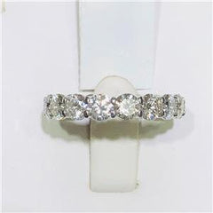 LIV Platinum & Diamonds 4.08ct tw F-SI2 Shared Prong Eternity 4mm Band Ring All Sizes Available