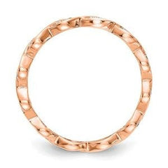 LIV 14k Rose Gold Vintage Marquise Design Diamond Eternity Band Ring G/VS1
