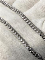 LIV Platinum Over Sterling Silver .925 Miami Cuban 4mm Necklace 20" L