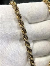 LIV 14k Yellow Gold Solid Hand Made 5.5mm Wide Rope Link Chain 18" Length 16.4 Grams