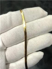 LIV 14k Yellow Gold 3mm Wide Herringbone 7" Length Lobster Lock Stack Bracelet Gift