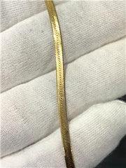 LIV 14k Yellow Gold 3mm Wide Herringbone 7" Length Lobster Lock Stack Bracelet Gift
