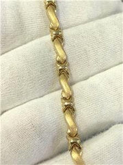 LIV 14k Yellow Gold Hugs & Kisses Design Tennis Bracelet 4.9 Grams 5mm Width 7.25"L