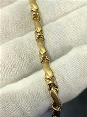 LIV 14k Yellow Gold Hugs & Kisses Design Tennis Bracelet 4.9 Grams 5mm Width 7.25"L