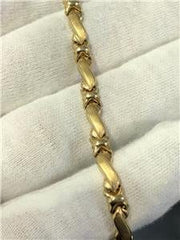 LIV 14k Yellow Gold Hugs & Kisses Design Tennis Bracelet 4.9 Grams 5mm Width 7.25"L