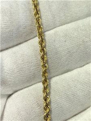 LIV 14k Yellow Gold Diamond Cut Rope Chain Design Bracelet 2.1 Grams 3.13mm Wide 7"L