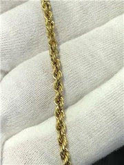 LIV 14k Yellow Gold Diamond Cut Rope Chain Design Bracelet 2.1 Grams 3.13mm Wide 7"L