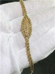 LIV 14k Yellow Gold Hand Made Rope Design Tennis Bracelet 7.4 Grams 7" Gift