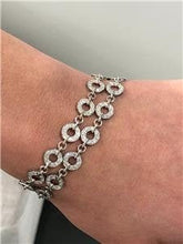 LIV 18k White Gold & Diamonds 5.62ct G/VS1 Unique Double Halo Tennis Bracelet 7"