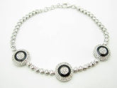 LIV Platinum Sterling Silver White Sapphire Evil Eye Kabbalah Tennis Bracelet Gift