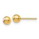 LIV 14k Yellow Gold Ball Design 4mm Diameter Halo Stud Earrings Push Backs Gift