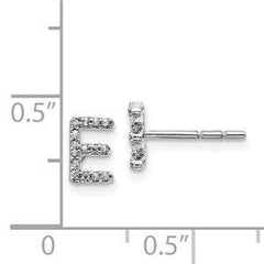 LIV 14k White Gold Pave Set Genuine White Diamonds Initial 2Stud Earrings Gift