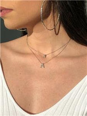 LIV 14k White Gold Genuine White Diamonds 0.18ct G/VS Small Initial A Halo Necklace 16"L