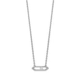 LIV 14k White Gold & Diamonds Floating Halo Abstract Layered Bar Design Necklace