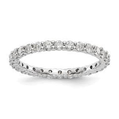LIV 14k White Gold Round Diamond Eternity Band Ring Shared Prong 1.00ct All Sizes Available G/VS1