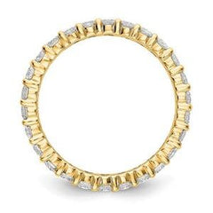 LIV 14k Yellow Gold Round Diamond Eternity Band Ring Shared Prong 1.50ct All Sizes Available G/VS
