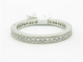 LIV Platinum Genuine White Diamond Round Pave Eternity Design Wedding Band Ring Gift All Sizes Available