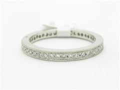 LIV Platinum Genuine White Diamond Round Pave Eternity Design Wedding Band Ring Gift All Sizes Available