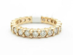 LIV 14k Rose Gold Genuine Round Cut White Diamond Eternity Design Band Ring