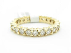 LIV 14k Yellow Gold Genuine Round 1.25 ct White Diamond Eternity Design Band Ring All Sizes Available