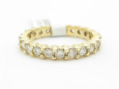 LIV 14k Yellow Gold Genuine Round 1.25 ct White Diamond Eternity Design Band Ring All Sizes Available