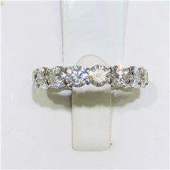 LIV Platinum & Diamonds 4.08ct tw F-SI2 Shared Prong Eternity 4mm Band Ring All Sizes Available
