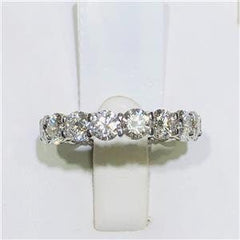 LIV Platinum & Diamonds 4.08ct tw F-SI2 Shared Prong Eternity 4mm Band Ring All Sizes Available
