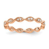 LIV 14k Rose Gold Vintage Marquise Design Diamond Eternity Band Ring G/VS1