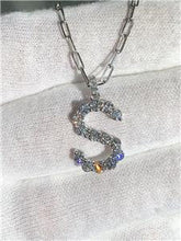 LIV 14k White Gold Genuine Diamonds 1.40ct tw G/VS1 Initial S Paper Link Necklace