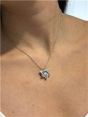 LIV Platinum Sterling Silver "Dancing Diamond" Star of David White Sapphire Pendant