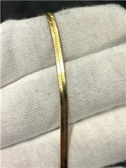 LIV 14k Yellow Gold 3mm Wide Herringbone 7" Length Lobster Lock Stack Bracelet Gift