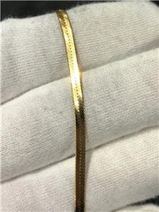 LIV 14k Yellow Gold 3mm Wide Herringbone 7" Length Lobster Lock Stack Bracelet Gift