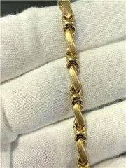 LIV 14k Yellow Gold Hugs & Kisses Design Tennis Bracelet 4.9 Grams 5mm Width 7.25"L