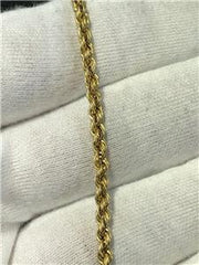 LIV 14k Yellow Gold Diamond Cut Rope Chain Design Bracelet 2.1 Grams 3.13mm Wide 7"L