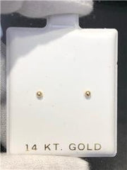 LIV 14k Yellow Gold 2mm Round Small Ball Stud Earrings Children Size Butterfly Backs