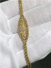 LIV 14k Yellow Gold Hand Made Rope Design Tennis Bracelet 7.4 Grams 7" Gift