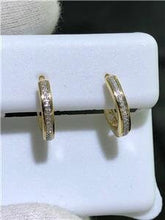 LIV 14k Yellow Gold & Genuine Diamonds G/VS1 0.25ct Pave Wide Huggie Hoop Earrings