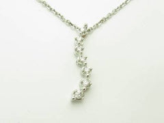 LIV 14kt White Gold Genuine White Diamonds Journey Design Drop Fashion Necklace
