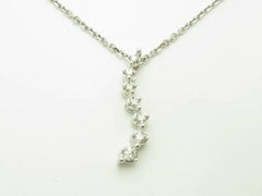 LIV 14kt White Gold Genuine White Diamonds Journey Design Drop Fashion Necklace