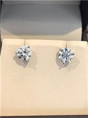 LIV 14k White Gold 4.00ct tw D-VVS1 Round Brilliant Cut Moissanite Stud Earrings