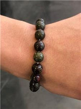 LIV Natural Green Agate 8mm Bead Spiritual Design Lobster Lock Bracelet 8" Length