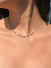 LIV 14k Yellow Gold & Diamonds Pave Set Gucci Link Design Stack Layer Necklace Gift