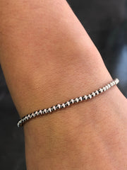 LIV Stainless Steel 3mm Round Bead Stretch Bracelet Stackable Gift